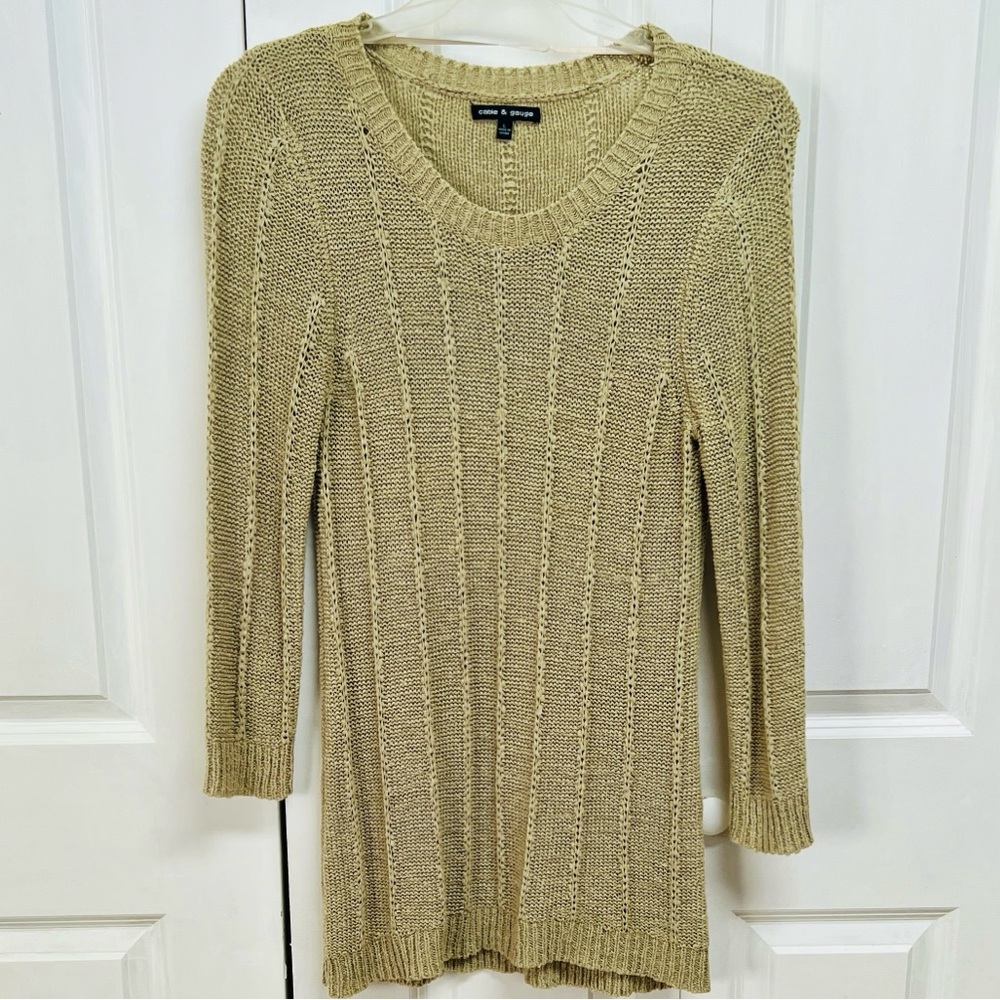 Cable & Gauge Olive Green Pull Over Knit Top Size L